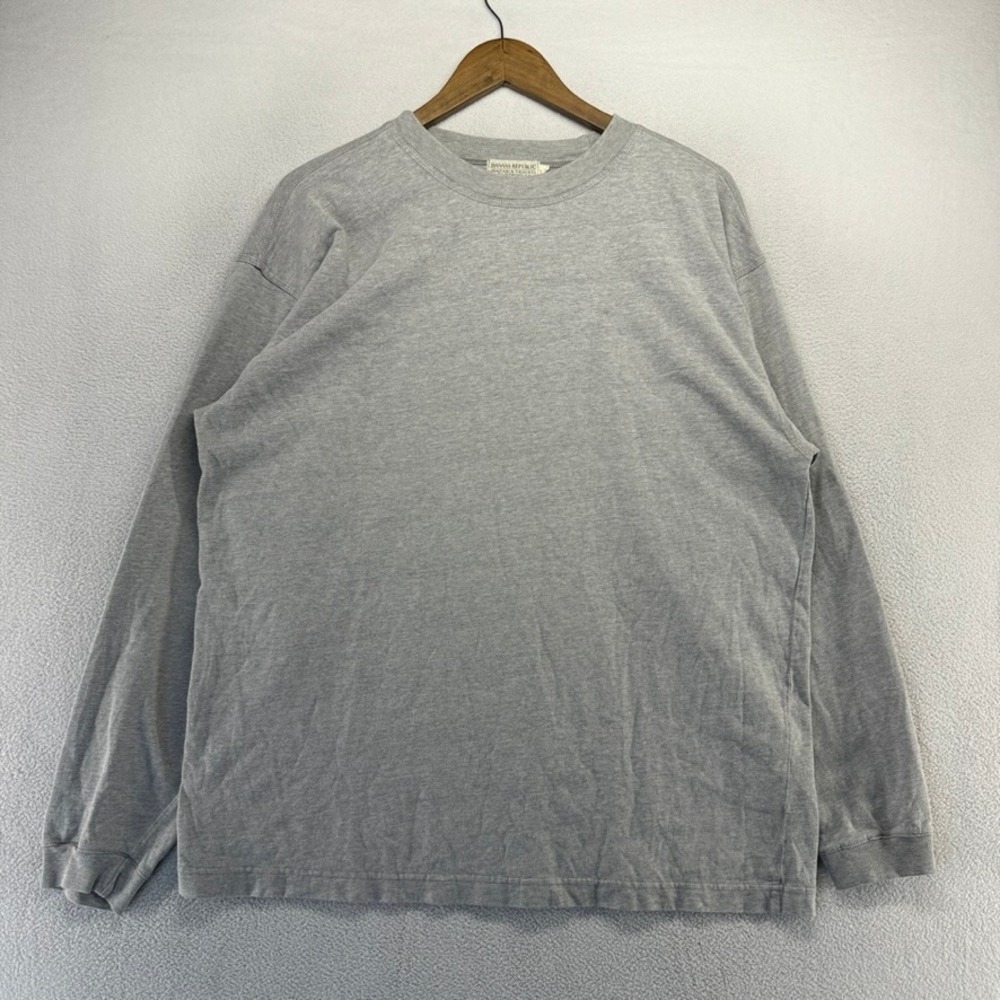 Vintage Banana Republic Blank Shirt Men's Large Gray Safari Travel Crewneck 90s